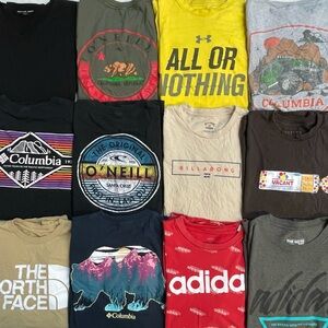 12pc The North Face O’Neill Billabong Adidas Columbia Short Graphic T-Shirts M
